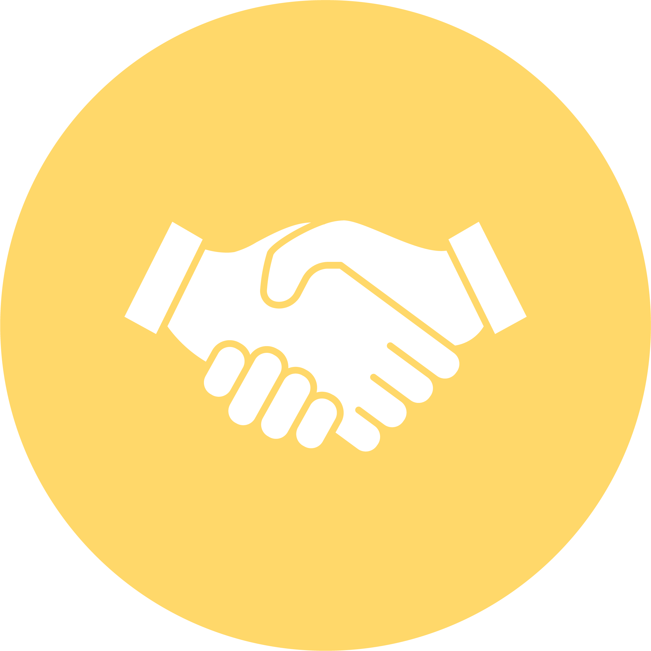 A yellow circle with a handshake icon representing Fleet Advisory Services.